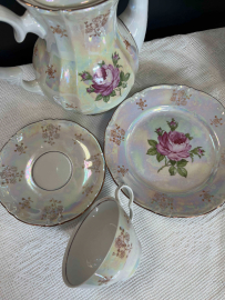 Чайный сервиз "Роза" Kahla GDR. Фарфор, перламутр, деколь, золото. Цена за 21пр. Картинка 9